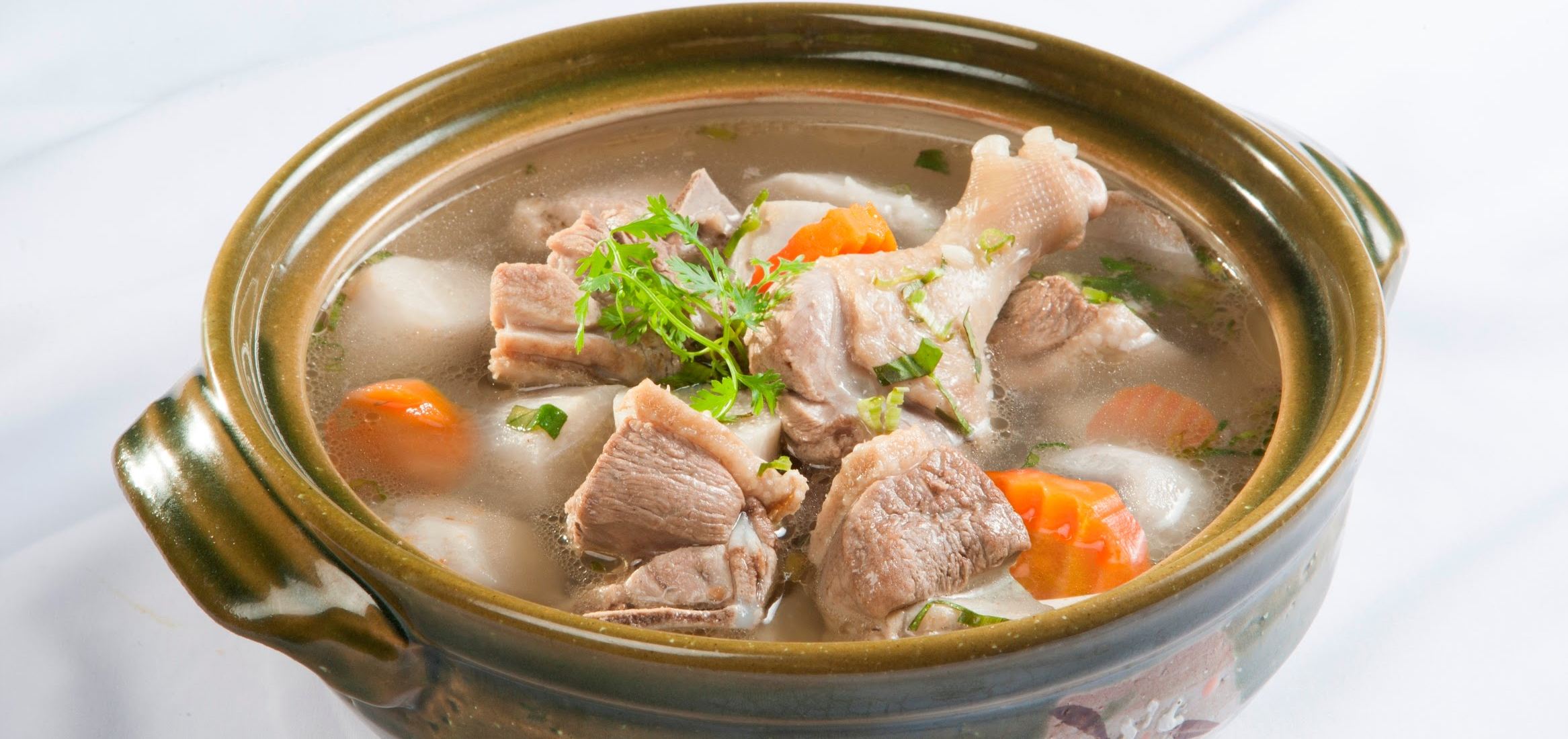 Canh khoai nấu thịt gà băm